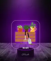 Lampka LED 3D z Nadrukiem Narzędzia i Doniczki