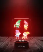 Lampka LED 3D z Nadrukiem Krasnale Ogrodowe