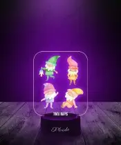 Lampka LED 3D z Nadrukiem Krasnale Ogrodowe