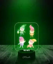 Lampka LED 3D z Nadrukiem Krasnale Ogrodowe