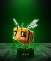 Lampka LED 3D Plexido z Nadrukiem Pszczoła Minecraft