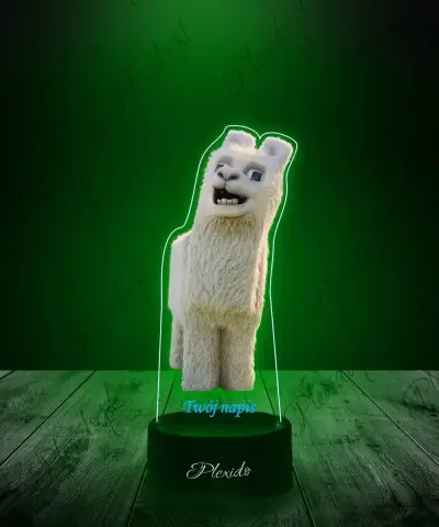 Lampka LED 3D Plexido z Nadrukiem Wesoła Lama Minecraft