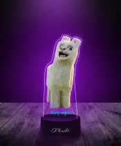 Lampka LED 3D Plexido z Nadrukiem Wesoła Lama Minecraft