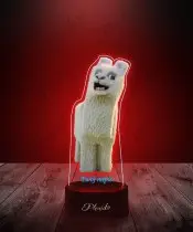 Lampka LED 3D Plexido z Nadrukiem Wesoła Lama Minecraft