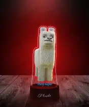 Lampka LED 3D Plexido z Nadrukiem Zdenerwowana Lama Minecraft