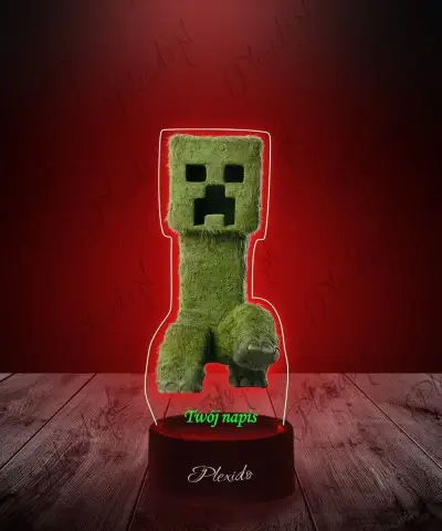 Lampka LED 3D Plexido z Nadrukiem Creeper Minecraft