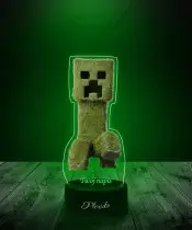Lampka LED 3D Plexido z Nadrukiem Creeper Minecraft