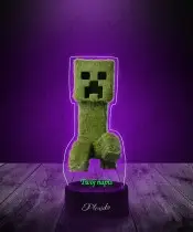 Lampka LED 3D Plexido z Nadrukiem Creeper Minecraft
