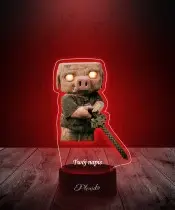 Lampka LED 3D Plexido z Nadrukiem Piglin Minecraft