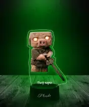 Lampka LED 3D Plexido z Nadrukiem Piglin Minecraft