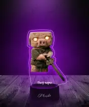 Lampka LED 3D Plexido z Nadrukiem Piglin Minecraft