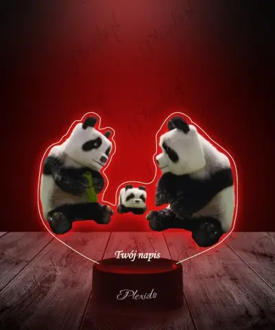 Lampka LED 3D Plexido z Nadrukiem Pandy Minecraft
