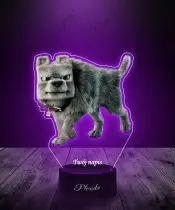 Lampka LED 3D Plexido z Nadrukiem Wilk Dennis Minecraft