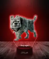 Lampka LED 3D Plexido z Nadrukiem Wilk Dennis Minecraft