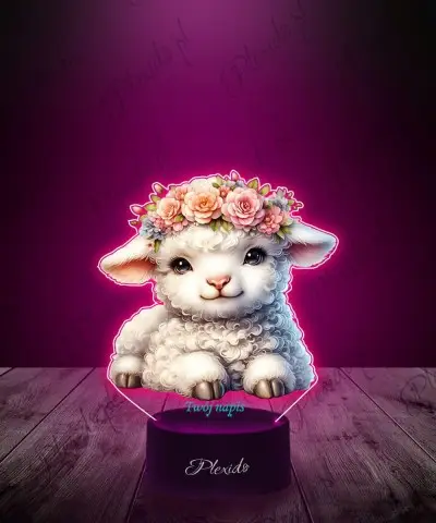 Lampka LED 3D Plexido Owieczka Baranek Wielkanocny
