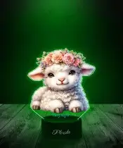 Lampka LED 3D Plexido Owieczka Baranek Wielkanocny