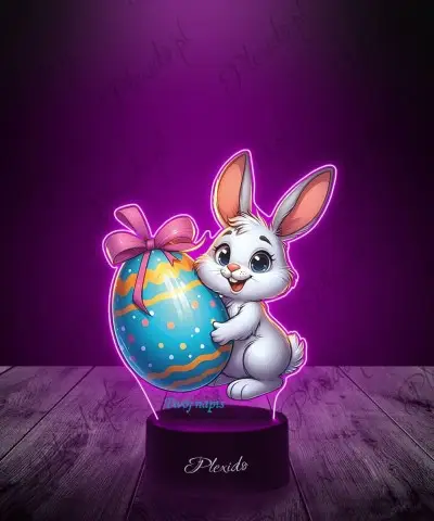 Lampka LED 3D Plexido Zajączek Z Pisanką