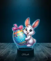 Lampka LED 3D Plexido Zajączek Z Pisanką