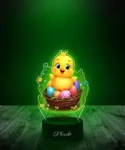Lampka LED 3D Plexido Kurczak W Koszyczku z Pisankami