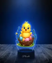 Lampka LED 3D Plexido Kurczak W Koszyczku z Pisankami