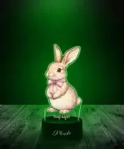 Lampka LED 3D Plexido Zajączek Wielkanocny Z Kokardką