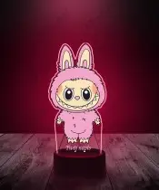 Lampka LED 3D z Nadrukiem Labubu Lychee Berry