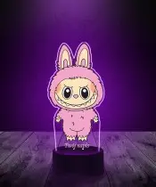 Lampka LED 3D z Nadrukiem Labubu Lychee Berry