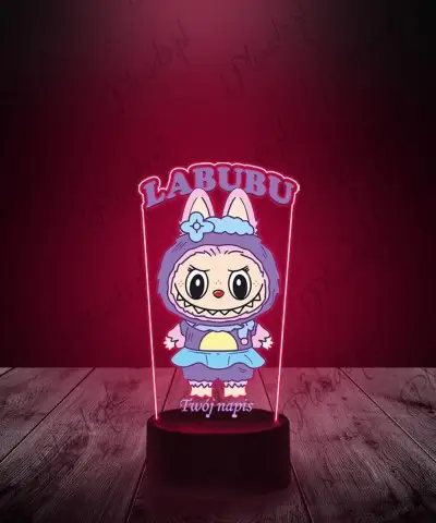 Lampka LED 3D z Nadrukiem Fioletowy Labubu