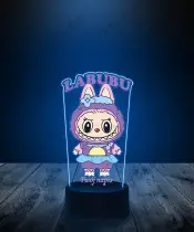 Lampka LED 3D z Nadrukiem Fioletowy Labubu