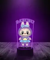 Lampka LED 3D z Nadrukiem Fioletowy Labubu