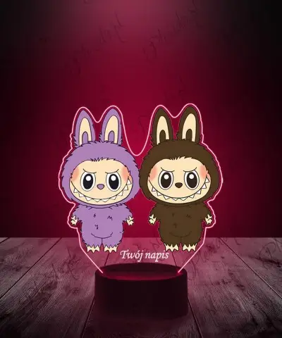 Lampka LED 3D z Nadrukiem Potworki Labubu