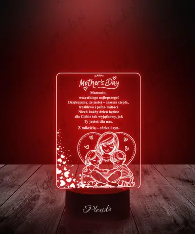 Lampka LED 3D Życzenia Na Dzień Matki