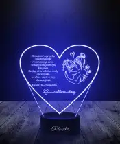 Lampka LED 3D Serce Z Życzeniami Na Dzień Matki