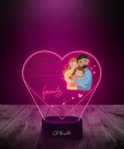 Lampka LED 3D z Nadrukiem Serce Na Dzień Matki i Ojca