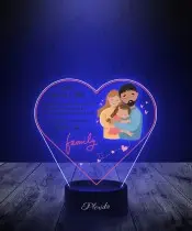 Lampka LED 3D z Nadrukiem Serce Na Dzień Matki i Ojca