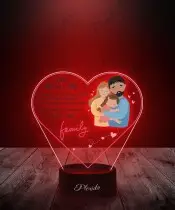 Lampka LED 3D z Nadrukiem Serce Na Dzień Matki i Ojca