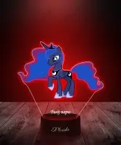 Lampka LED 3D z Nadrukiem My Little Pony Princess Luna