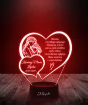 Lampka LED 3D Dwa Serca Na Dzień Matki