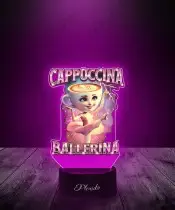 Lampka LED 3D z Nadrukiem Ballerina Cappuccina