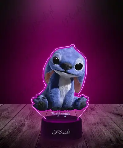 Lampka LED 3D z Nadrukiem Siedzący Stich