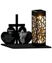 Candle Statue Led on the Grave Cemetery All Saints Hearts Cross Patterns