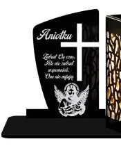 Kerze-Statuette führte auf dem Grab Allerheiligen-Friedhof-Grabstein-Kreuzmuster