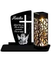 Candle Statue Led on the Grave All Saints Cemetery Tombstone Cross Patterns