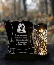 Candle Statue Led on the Grave All Saints Cemetery Papyrus Patterns