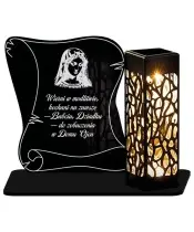 Znicz Statuetka Led na Grób Cmentarz Wszystkich Świętych Papirus Wzory