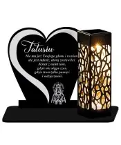 Solar Candle Statuette for the Grave All Saints Cemetery Heart Patterns