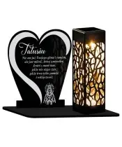 Solar Candle Statuette for the Grave All Saints Cemetery Heart Patterns