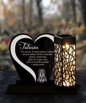 Znicz Solarny Statuetka na Grób Cmentarz Wszystkich Świętych Serce Wzory
