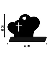 Solar LED Candle XL Premium Souvenir Two Silver Hearts All Saints' Day