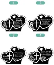 Solar LED Candle XL Premium Souvenir Two Silver Hearts All Saints' Day